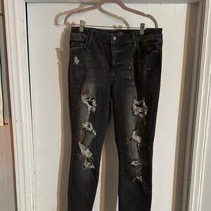 Judy Blue Black Skinny Distressed Jeans